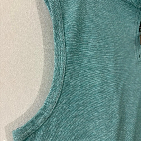 Oxford Golf Vest Mens L Blue 1/4 Zip Pullover Cotton Blend Outdoor Casual Preppy - Picture 6 of 14